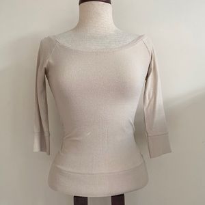 •Bsk• Beige sailor-neck top